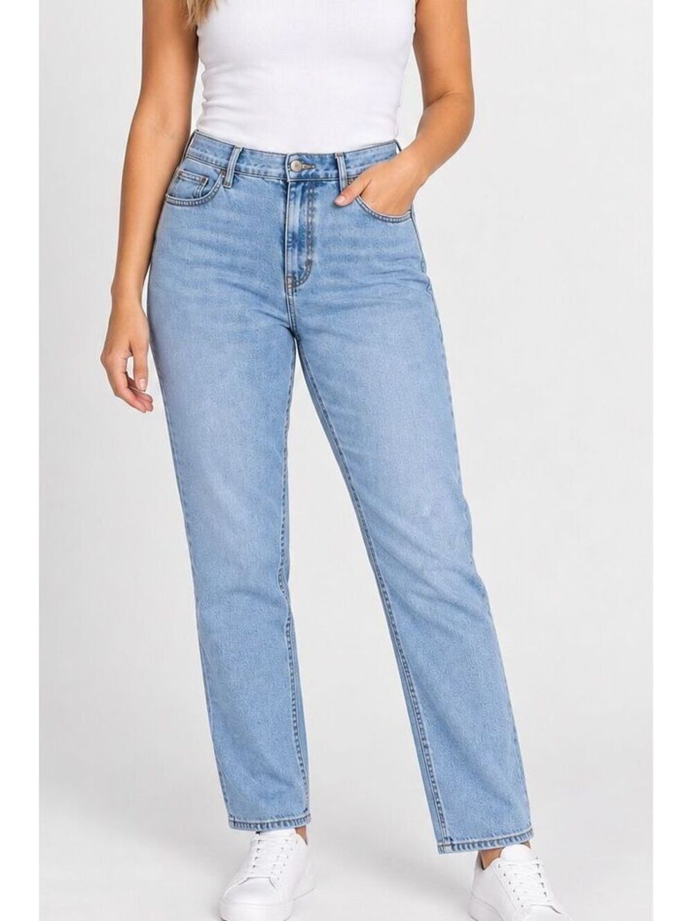 Lands' End Women's Plus Size 18 Blue Straight Leg Sustainable Denim Jeans